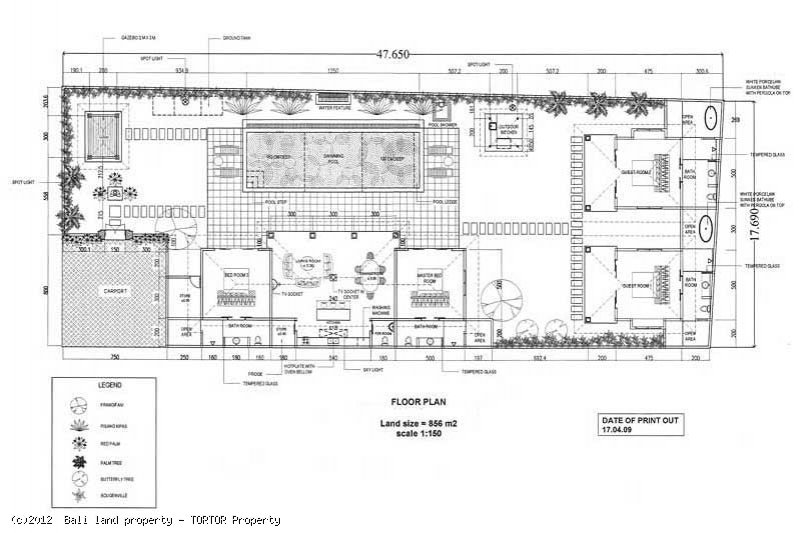 Tropical 4 bedroom villa for sale Seminyak pool bar