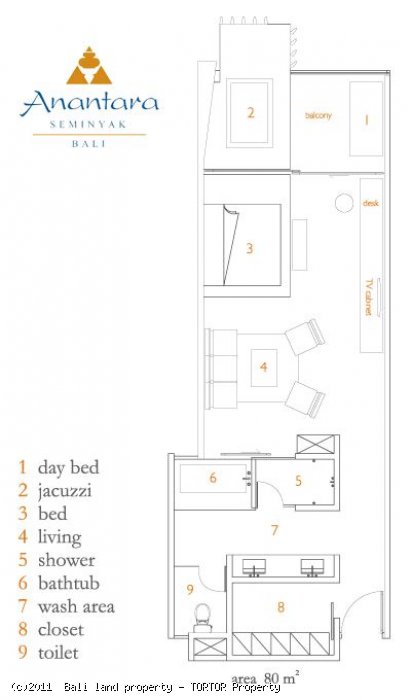 Anantara one bedroom apartment top floor