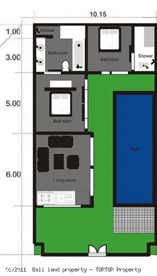 Bali Seminyak villa for sale 2 bedrooms modern designed