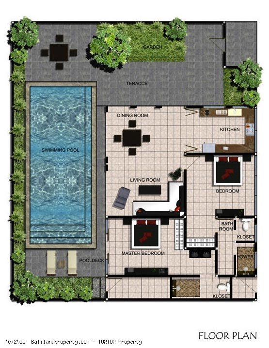 Contemporary style 2 bedroom villa luxury interior rental goldmine